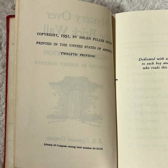 Vintage Mystery Over the Brick Wall - Helen Fuller Orton 1951 12th Printing GOOD - Picture 4 of 8